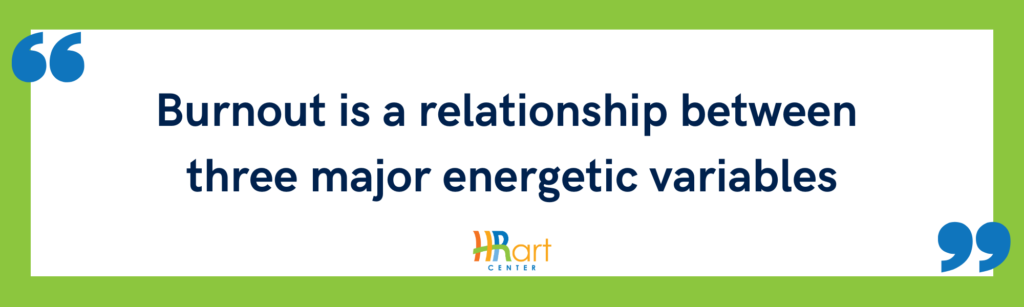 Burnout is a relationship between three major energetic variables
